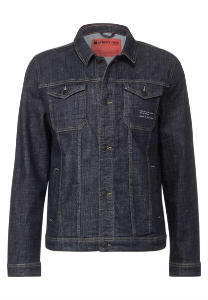 Casual Fit Jeansjacke dark blue rinsed wash