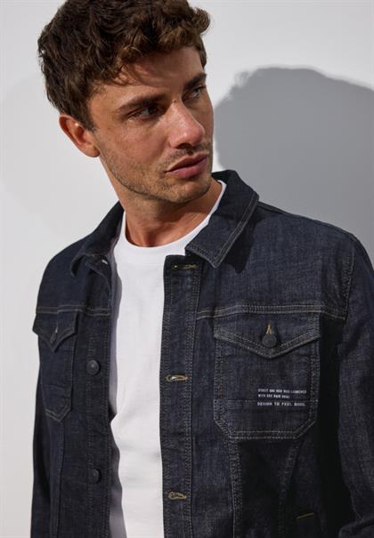 Casual Fit Jeansjacke dark blue rinsed wash