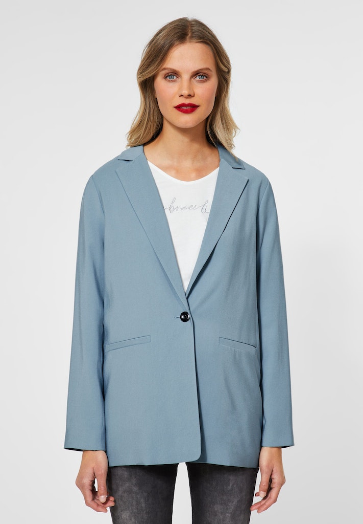 Damen kaufen jade bei online Street Longblazer milky One bequem Casual blue Blazer