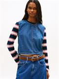 Chambray Denim Side Tie Sleeveless Blouse denim medium