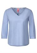 Chambrée V-Neck Bluse blue