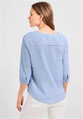 Chambrée V-Neck Bluse blue