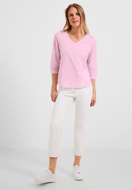 Chambrée V-Neck Bluse soft pink