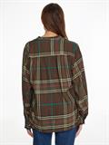 CHECK FLANNEL BLOUSE LS large pop check army green