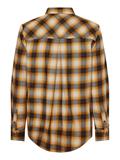 CHECK FLANNEL RELAXED SHIRT LS shadow chk - amber glow