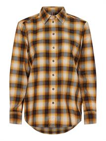 CHECK FLANNEL RELAXED SHIRT LS shadow chk - amber glow