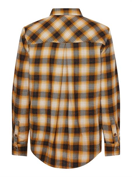 CHECK FLANNEL RELAXED SHIRT LS shadow chk - amber glow
