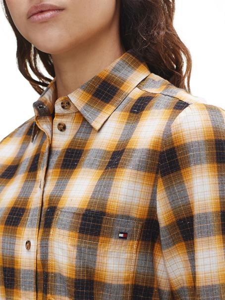 CHECK FLANNEL RELAXED SHIRT LS shadow chk - amber glow