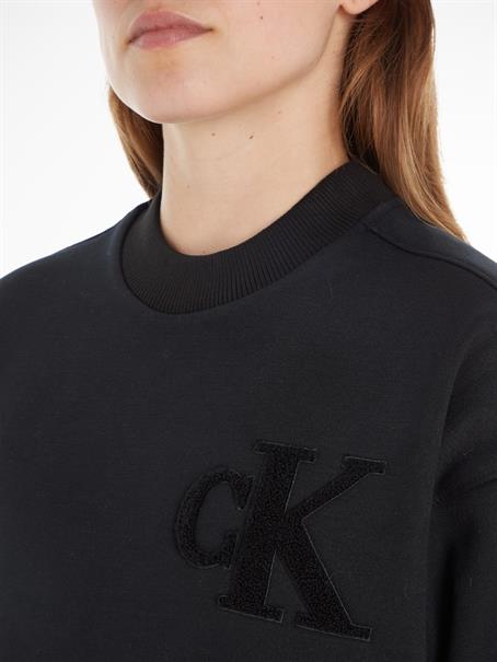 CHENILLE CK CREWNECK ck black