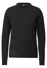 Chenille Dolman Pullover deep charcoal grey