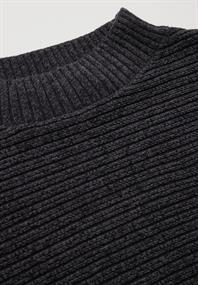 Chenille Dolman Pullover deep charcoal grey