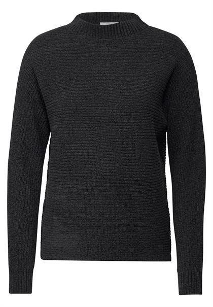 Chenille Dolman Pullover deep charcoal grey