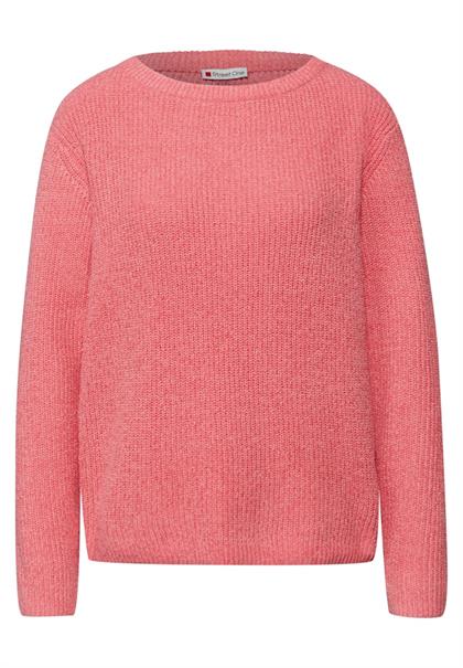 Chenille Pullover striking coral