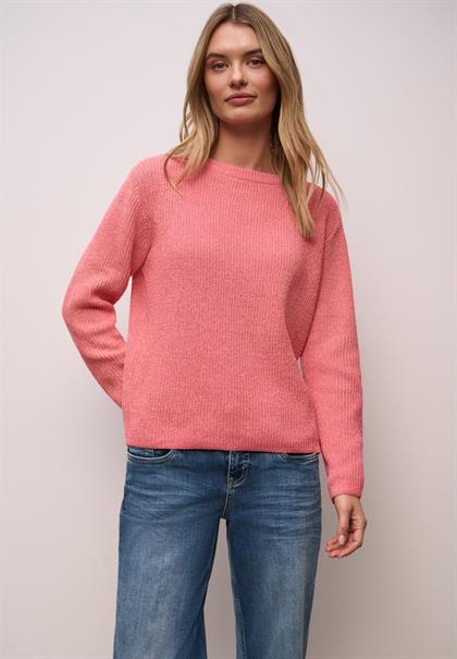 Chenille Pullover striking coral