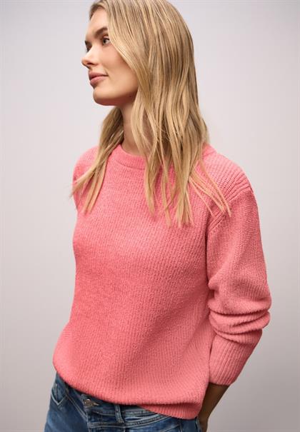Chenille Pullover striking coral