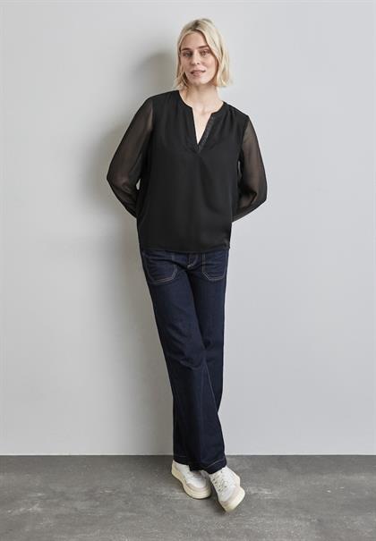 Chiffon-Bluse black