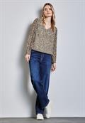 Chiffon-Bluse mit Raffung honey sand