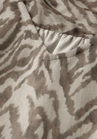 Chiffon-Bluse mit Raffung honey sand