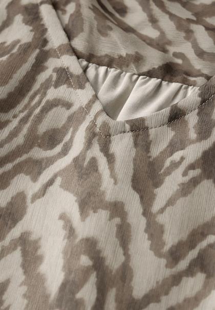 Chiffon-Bluse mit Raffung honey sand
