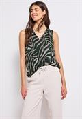 Chiffon Blusentop mit Print pine grove green