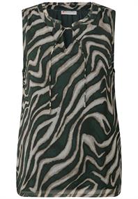 Chiffon Blusentop mit Print pine grove green