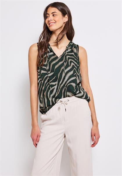 Chiffon Blusentop mit Print pine grove green