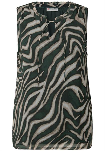 Chiffon Blusentop mit Print pine grove green