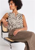 Chiffon Blusentop mit Print tumbled beige