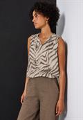 Chiffon Blusentop mit Print tumbled beige