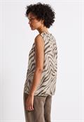 Chiffon Blusentop mit Print tumbled beige