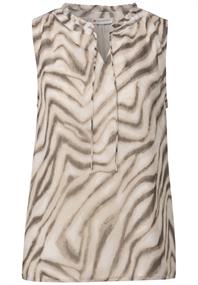 Chiffon Blusentop mit Print tumbled beige