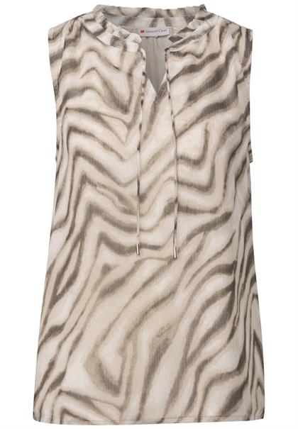 Chiffon Blusentop mit Print tumbled beige