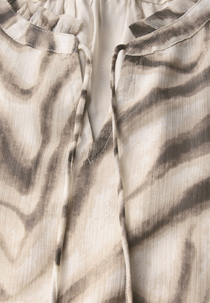 Chiffon Blusentop mit Print tumbled beige