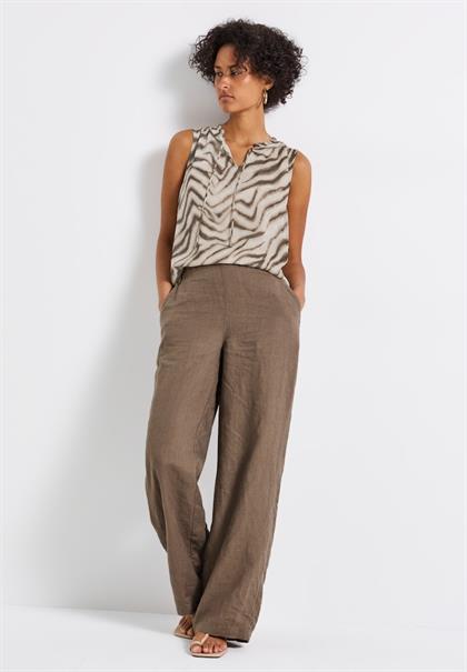 Chiffon Blusentop mit Print tumbled beige