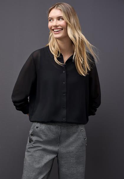 Chiffon Hemdbluse black