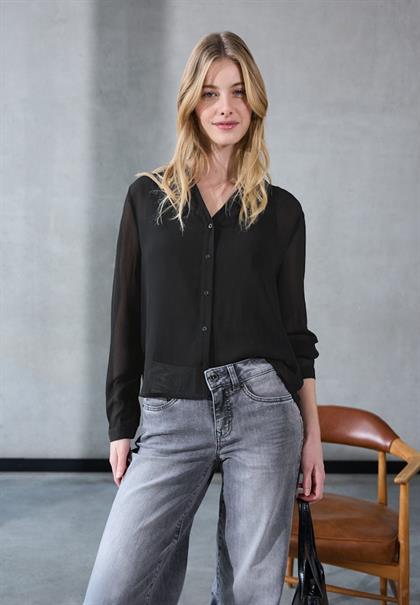 Chiffon Hemdbluse black