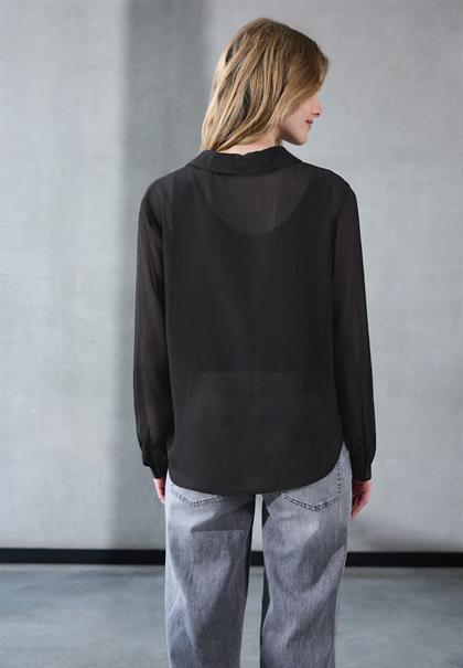 Chiffon Hemdbluse black