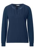 Chiffon Langarmshirt atlantic blue