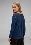 Chiffon Langarmshirt atlantic blue