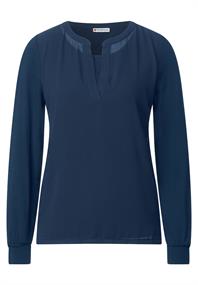 Chiffon Langarmshirt atlantic blue