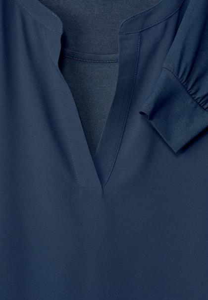 Chiffon Langarmshirt atlantic blue