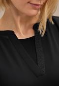 Chiffon Langarmshirt black