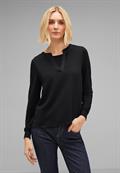 Chiffon Langarmshirt black