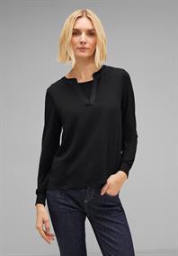 Chiffon Langarmshirt black