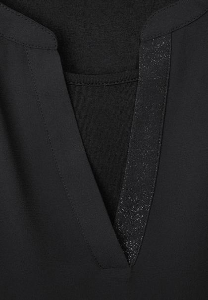 Chiffon Langarmshirt black