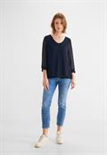 Chiffon Materialmix Shirt deep blue