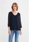 Chiffon Materialmix Shirt deep blue