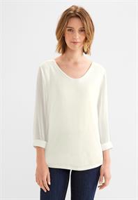 Chiffon Materialmix Shirt off white