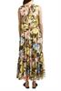 Chiffon-Maxikleid mit Blumen-Print olive 4