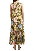 Chiffon-Maxikleid mit Blumen-Print olive 4